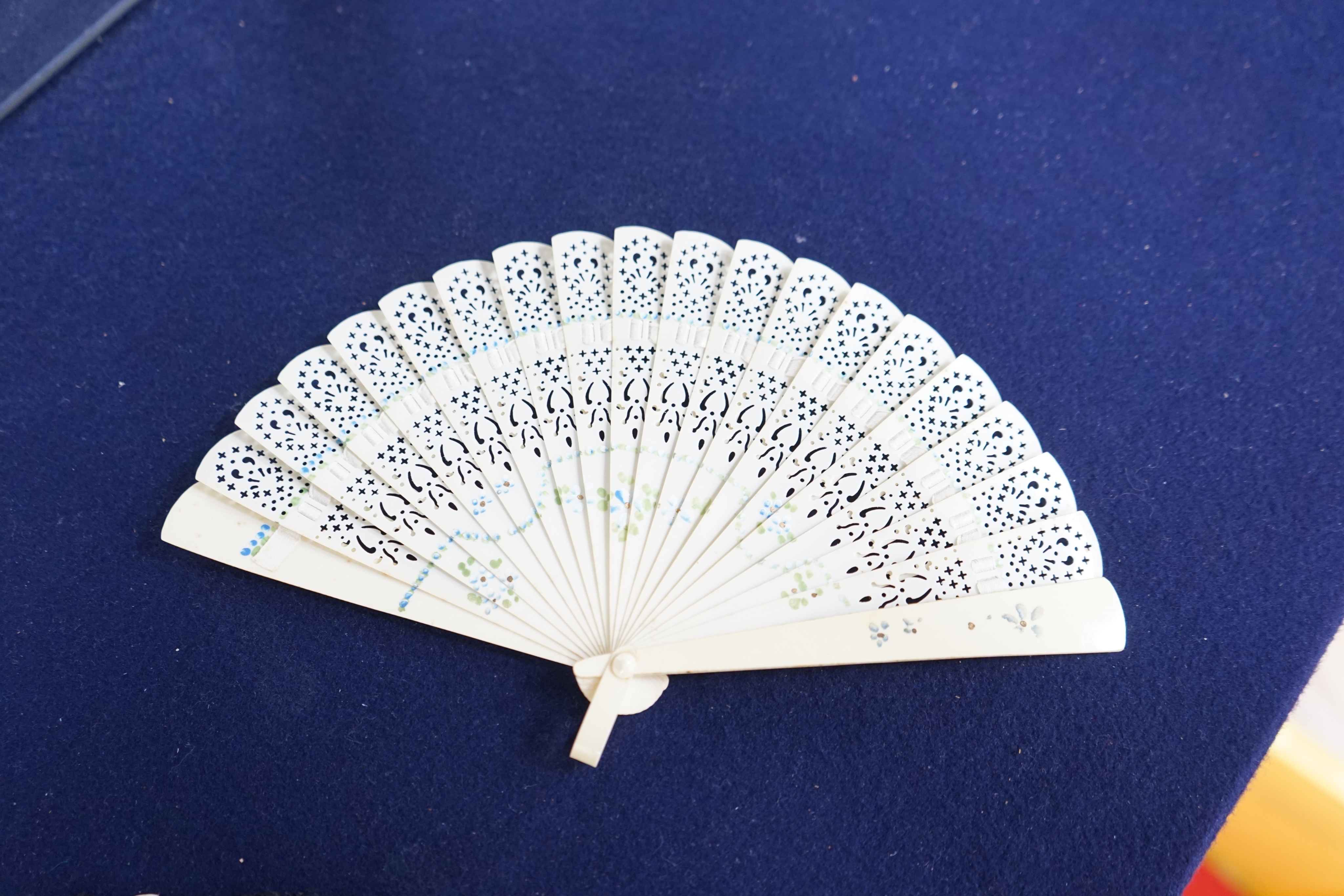 A collection of 10 fans, including some ivory and bone, 19th/early 20th century